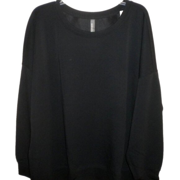 Mondetta Women's Plus Size 2X Black Scuba Crewneck Sweatshirt NWT - Picture 2 of 5